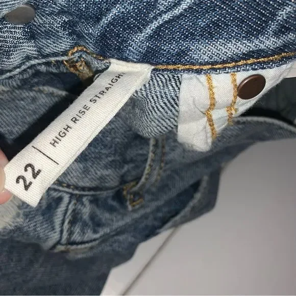 PacSun 100% Cotton High Rise Straight Distressed Jeans - Picture 7 of 16